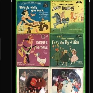 Vintage Disneyland Records 45’s & 78’s Lot of 6